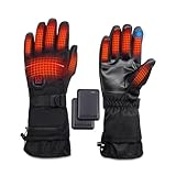 MUTOUHE Beheizbare Handschuhe, 5000mAh Elektrische USB Wiederaufladbare Beheizte Handschuhe für Damen Herren, 3 Heizstufen wasserdichte Touchscreen Handschuhe für Wintersport - Motorrad, Skifahren