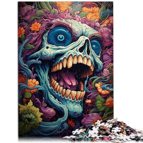 Puzzle, buntes psychedelisches Monster, Puzzle für Erwachsene, 1000-teiliges Holzpuzzle, Weihnachtswunschliste mit Weihnachtsmann, 1000 Teile (50 x 75 cm)