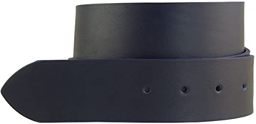 BELTINGER Gürtel aus Vollrindleder ohne Schnalle 4,5 cm | Jeans-Gürtel für Damen Herren 45mm | Breiter Leder-Gürtel | Marine 105cm