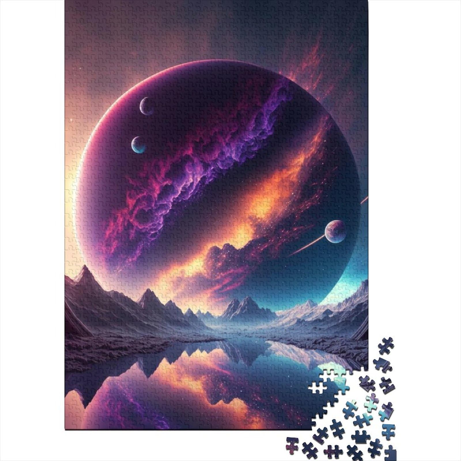 Puzzle für Erwachsene, 1000 Teile, Bunter Planet für Erwachsene, schwierige Puzzles, ganze Familie und die 75 x 50 cm