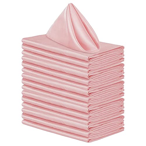 Wiederverwendbare Stoffservietten, 10 teile/los Quadrat Satin Tisch Servietten Weiches Taschentuch Romantische Hochzeit Bankett Tischtuch Dinner Dekoration Benutzerdefinierte Servietten(Pink)