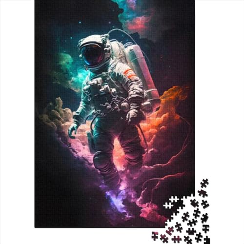 Teenager-Puzzle „Astronaut Lost in Space“, 500-teiliges Puzzle für Erwachsene und Teenager, Holzpuzzle für Erwachsene und Teenager, Geschenk zum Geburtstag, Größe: 52 x 38 cm