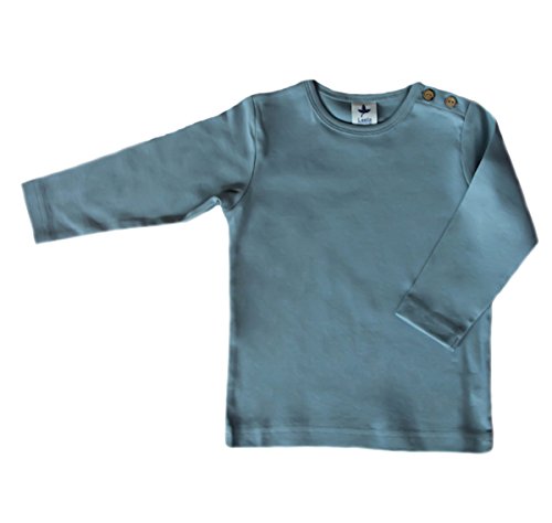 Baby Kinder Langarmshirt Bio-Baumwolle 13 Farben T-Shirt Shirt Jungen Mädchen Gr. 50/56 bis 140 (86-92, grau-hell)