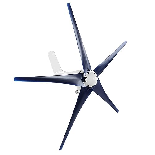 5-Blatt-Windgenerator 1200W Windkraftanlagen Kleiner Windmühlen-Generator Industriebedarf Maschinenausrüstung(blau 48V)