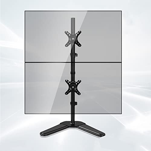 Universal-TV-Ständer für zwei Monitore, freistehend, Schreibtischhalterung für 2 Monitore bis zu 81,3 cm, schwenkbar, neigbar, höhenverstellbar, VESA-Ständer, 75 x 75 mm, 100 x 100 mm