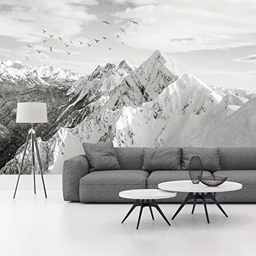 XLMING Schwarz Und Weiß Natürliche Berglandschaft 3D Tapete Home Dekoration Wohnzimmer Sofa Schlafzimmer Tv Hintergrund Wand-250cm×170cm