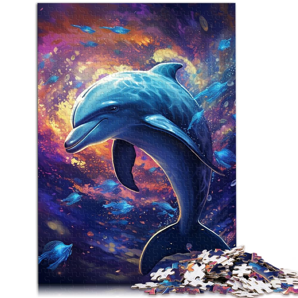 Puzzlespiele Galaxy Dolphin Puzzle 1000-teiliges Puzzle für Erwachsene, jedes Teil ist einzigartig – anspruchsvolles, unterhaltsames Spiel für die ganze Familie, 1000 Teile (50 x 75 cm)