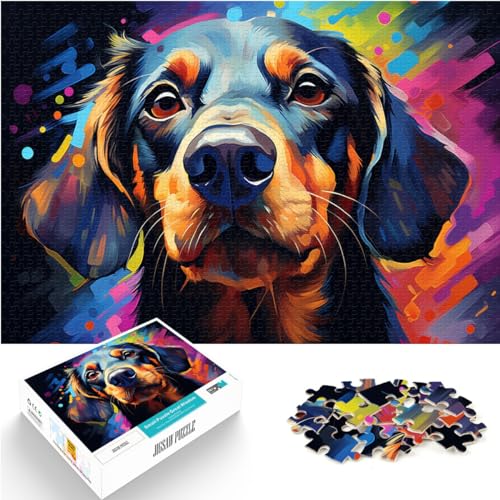 Puzzle für Puzzle „Psychedelic Color Dog“ 1000 Teile Puzzle Holzpuzzle Spaß für Aktivitäten zu Hause, Geburtstagsgeschenk, Reisegeschenk, 1000 Teile (50 x 75 cm)