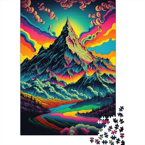 Psychedelic Valley Puzzles für Erwachsene und Teenager, 1000 Teile, Puzzles für Erwachsene und Teenager, Holzpuzzles für Erwachsene und Teenager, 75 x 50 cm