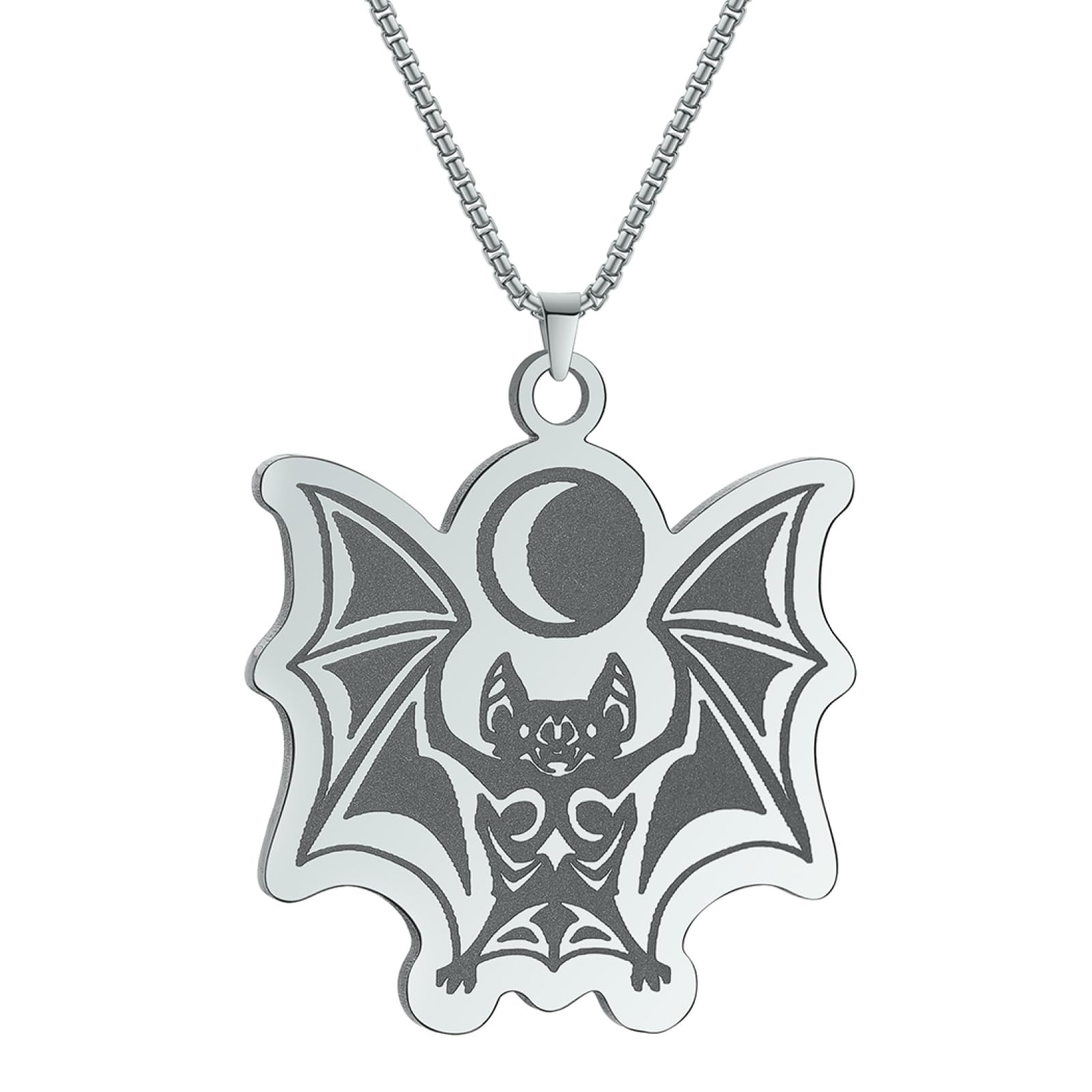 GZHENGZG Herren Haustier Halskette und Damen Schmuck -Runic Tribal Vampir Stab Anhänger Halskette mit Mond Schmuck Casual Street Hip Hop für Männer und Frauen Geschenk