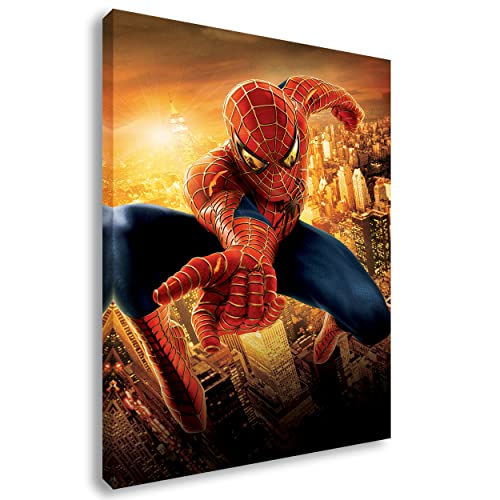 Artis Prints Leinwandbild Spiderman | Marvel - Comic - Film, Wandbild auf Keilrahmen gespannt - Klein bis XXL, Wohnzimmer - Flur - Dekoration