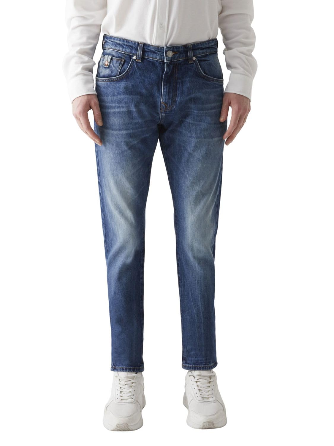 LTB Jeans Herren Jeans Joshua - Jeans Herren Schlank aus Baumwollmischung Slim Denim Mittel mit Reißverschluss Mittlere Taille - Blau