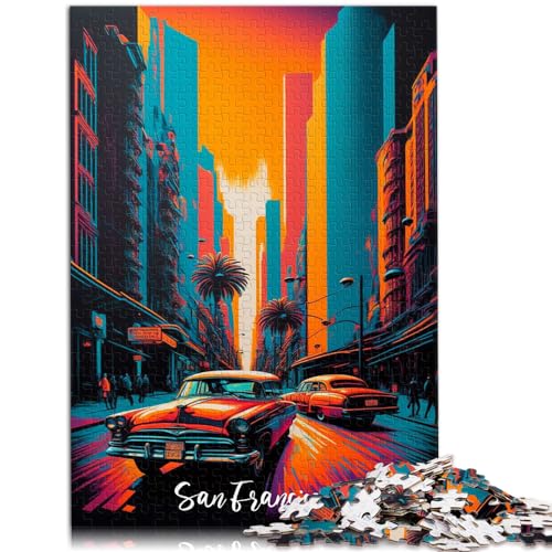 Spiel-Geschenk-Puzzle Artsy San Francisco Puzzle 1000 Teile für Erwachsene von Wood Puzzle Wanddekoration Einzigartige Geburtstags 1000 Stück (50 x 75 cm)