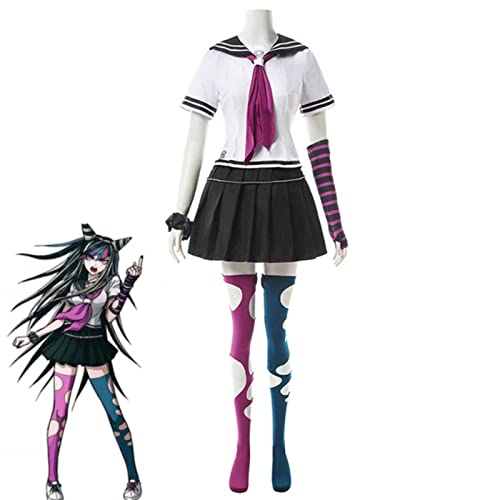 JGZGCG Anime Danganronpa Mioda Ibuki Cosplay Kostüm Bunte Teufel Horn Perücke Für Frau Halloween Karneval Kostüm Requisiten