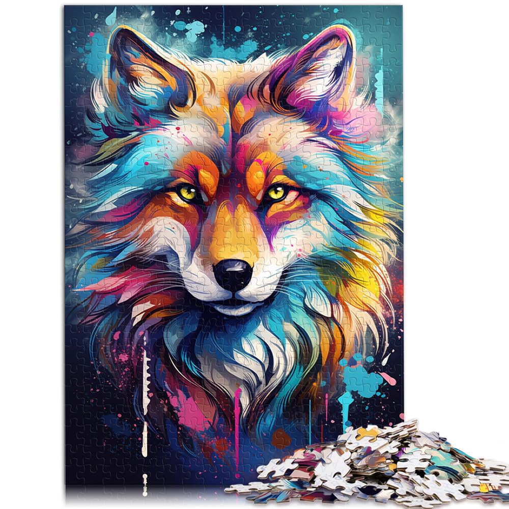 Puzzle, Malen, Farbfuchs, 1000-teiliges Puzzlespiel, Holzpuzzle, Familienspiel, Stressabbau, schwieriges Herausforderungspuzzle, 1000 Teile (50 x 75 cm)