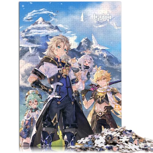 Puzzle für Genshin Impact für Erwachsene, Puzzle mit 1000 Teilen, Holzpuzzle, ganze Familie, 1000 Teile (50 x 75 cm)