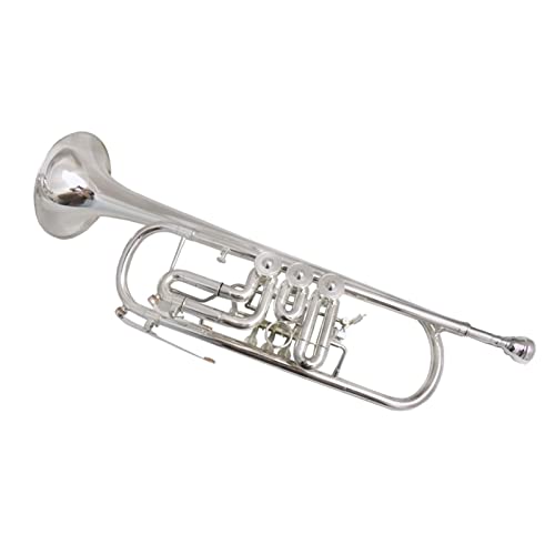 Trompete Messing BB-Drehrompete Mit Fallmundstück B Flache Trompeten (Color : Nickel plated)