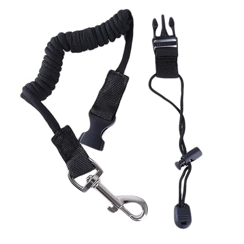 BFVAKBKYT Kajak Paddel Leine, Elastische Kajak-Kanu-Paddel-Leine Surfbrett-Surfleine Sicherheitsseil-Leine Ruderboot-Lanyard Angelrute Kajak-Zubehör Kajak-Paddel-Seil(Black)