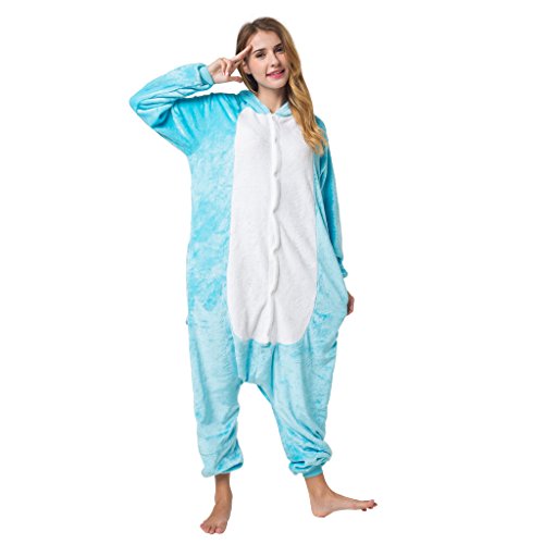 Katara 1744 -Elefant Kostüm-Anzug Onesie/Jumpsuit Einteiler Body für Erwachsene Damen Herren als Pyjama oder Schlafanzug Unisex - viele Verschiedene Tiere