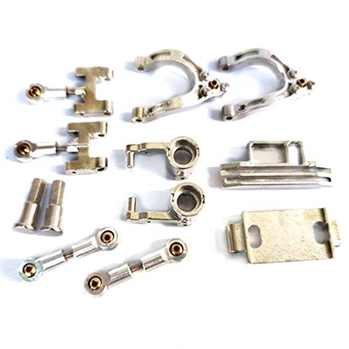 Haztholf Für D12 1/10 Stück Upgrade für Auto, RC, schwenkbarer Arm, Innenraum, Oberteil, Lenkbecher, Gelenk, Sechskant-Adapter, Set, Zubehör, Silber