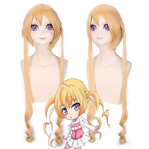 LINLINCD Cosplay wig Heißer Verkauf Karneval Tsukumo Cosplay Perücke 100cm lange lockige hitzebeständige synthetische Perücke für Frauen weibliches Kunsthaar Perücke Anime Party