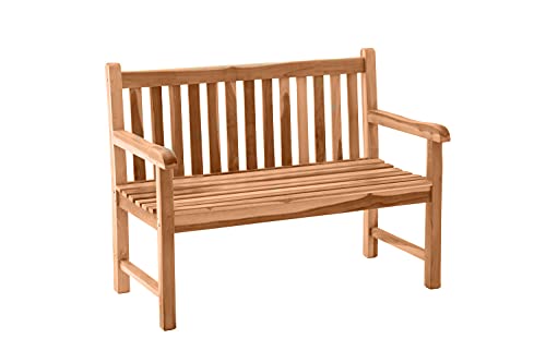 Möbilia® Garten Gartenbank 120 cm, Teak Teakholz L = 120 x B = 63 x H = 92 cm braun