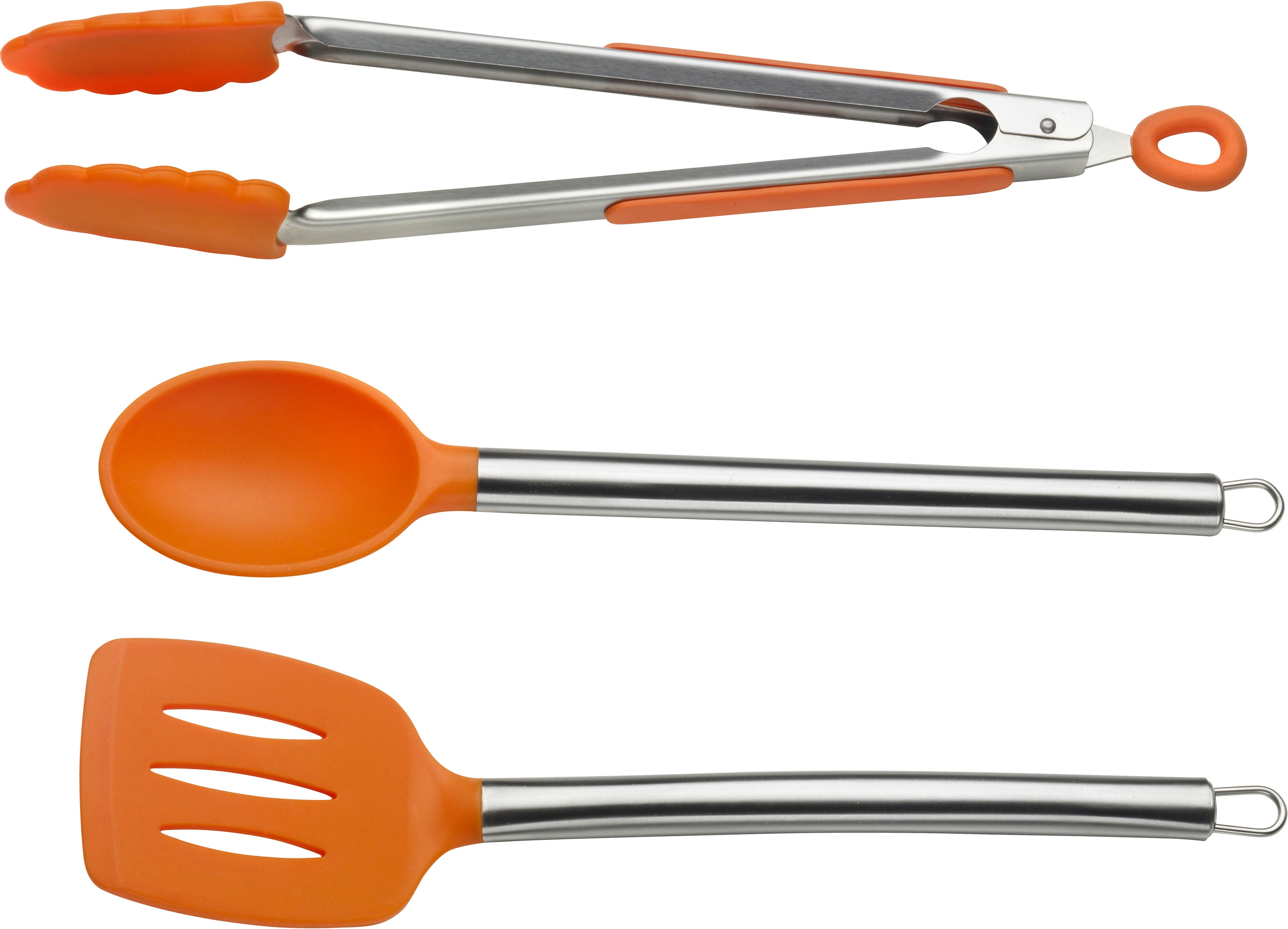 PINTINOX Kochbesteck-Set "Pinti Silicone Orange", (Set, 3 tlg.)