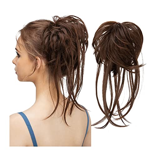 Haarteil Haargummi Zerzauste Hochsteckfrisur Messy Bun Haarteil Chignon Pferdeschwanz-Verlängerungen mit elastischem Gummiband Curly Scrunchies Pferdeschwanz-Haarteil for Frauen Haarknoten (Color : M