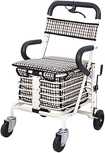 Rollator Walker 4 Rad Rollator Rollator Einkaufswagen für ältere Menschen / Klapproller mit Sitz / kann auf vier Rädern sitzen