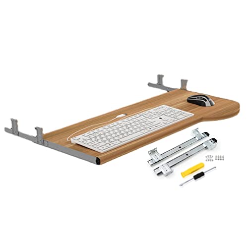 V3VOGUE Tastaturauszug Holz Tastaturablage - Ausziehbar - Höhenverstellbar - Computer-Tastatur Und -Maus Untertischmontage Tastaturschublade, Ergonomisch, Büromöbel, Mausablage 60/70x26cm