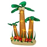 Set of "3 LIGHT-UP AIRBLOWN INFLATABLE PALM TREES" 240 cm - indoor & outdoor use -