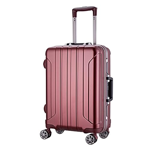 RUVOO Koffer Trolley Reisekoffer Trolley-Koffer Aus Aluminiumlegierung, Klassischer Koffer Mit Dicken Streifen, Tragbar, Langlebig Koffer Gepäck Rollkoffer (Color : C, Size : 24inch)