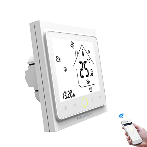 MoesGo Smartes WLAN fähiges Thermostat und Temperaturregler für Elektroheizung, kompatibel mit Smart Life/Tuya App und Alexa und Google Home