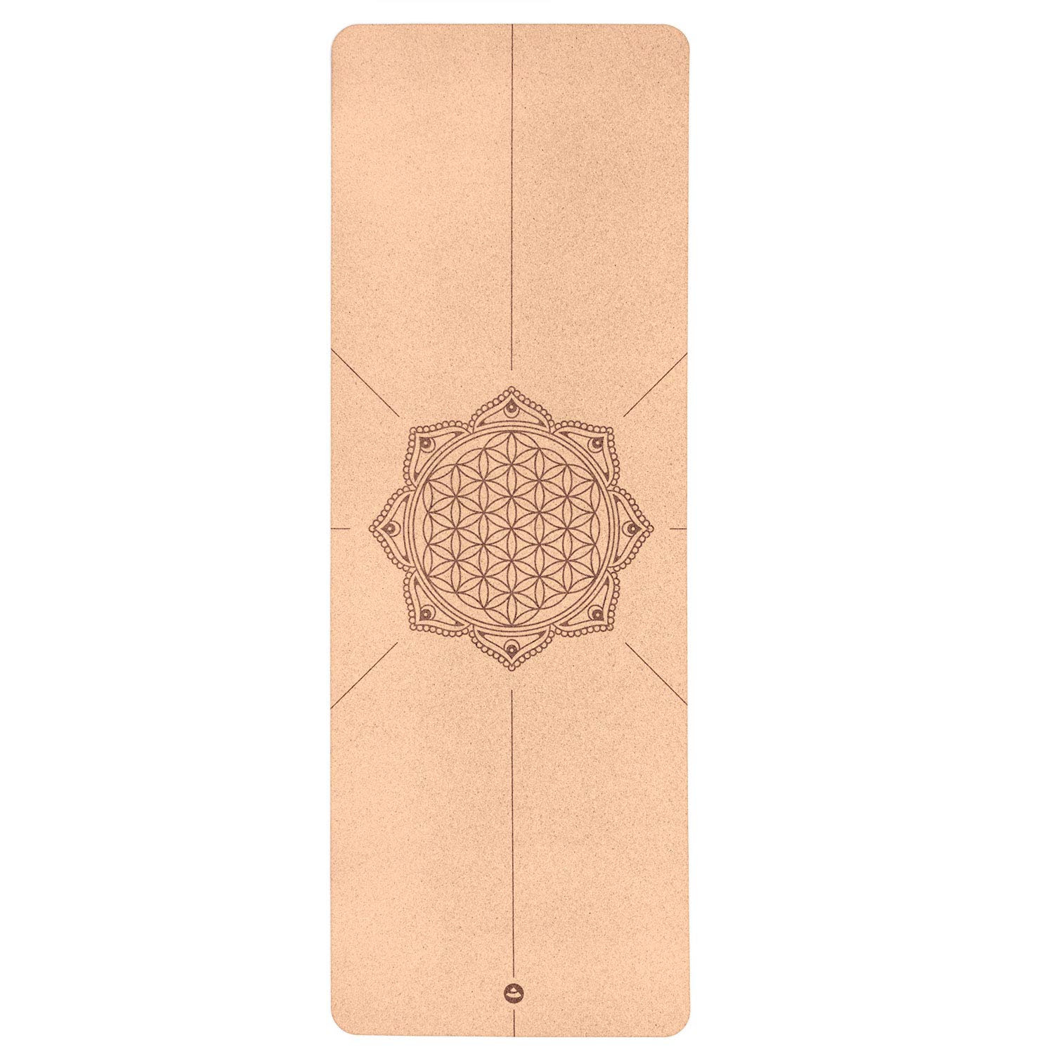 bodhi Yogamatte Kork | 4 mm | 100% Nachhaltig & Ökologisch | Hohe Rutschfestigkeit | Yoga Matte aus Kork & Naturkautschuk | Ideal für Hot Yoga | 185 x 66 x 0,4 cm | Blume des Lebens