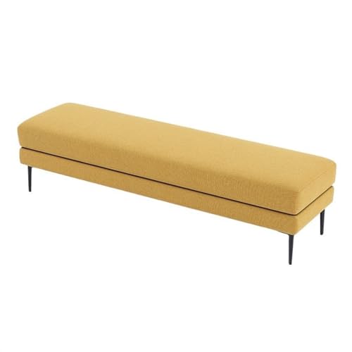 guiling-1986 Sitzbank für Schlafzimmer Nachttischhocker, Stoff-Wickelhocker, Wohnzimmer, dekorativer Sofahocker, modernes, einfaches Schlafzimmer, helle Luxusbank Bettbank(Yellow,120 * 50 * 43cm)