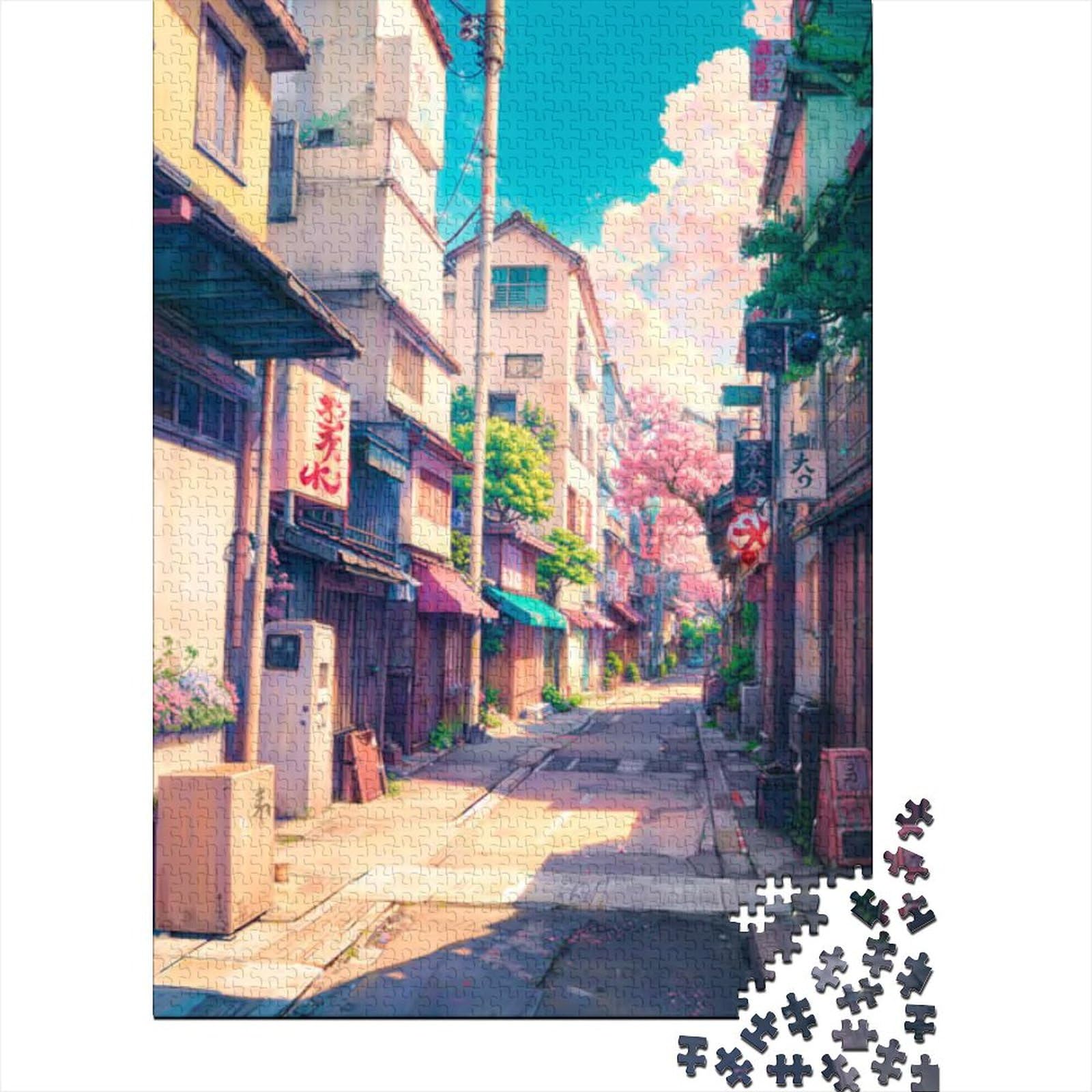 s Tokyo Puzzle 1000-teiliges Puzzle für Erwachsene, Holzpuzzle für Erwachsene, Puzzles für Erwachsene, Lernspiel, Herausforderungsspielzeug (Größe: 75 x 50 cm)