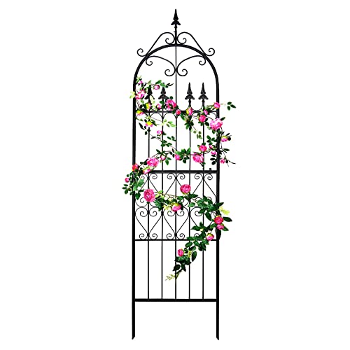 SCENDOR GARDEN Garten Rankgitter 220x55x1.3CM für Kletterpflanzen Metall Eisen Draht Rankhilfen für Outdoor Kletterpflanzen Unterstützung