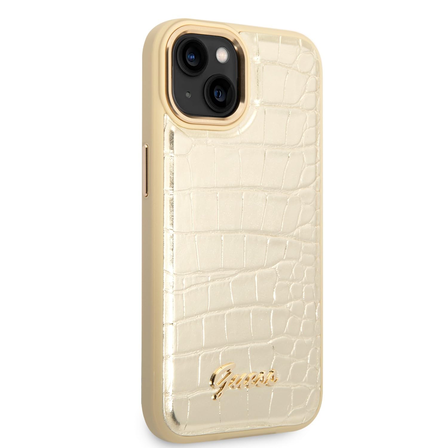 Guess GUHCP14MHGCRHD hülle für iPhone 14 Plus 6,7" Gold/Gold hardcase Croco Collection