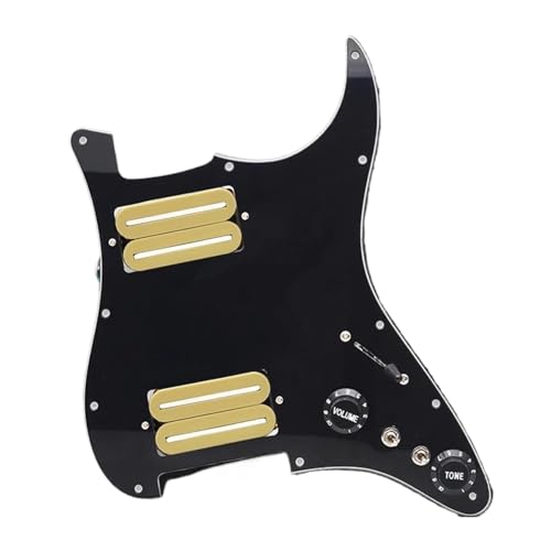 Schlagbrett Tonabnehmer für E Gitarre Schlagbrett-Tonabnehmer für E-Gitarre, hoher Output, 15 K, mit zwei vorverdrahteten Schlagbrett-Tonabnehmern(Yellow Black)