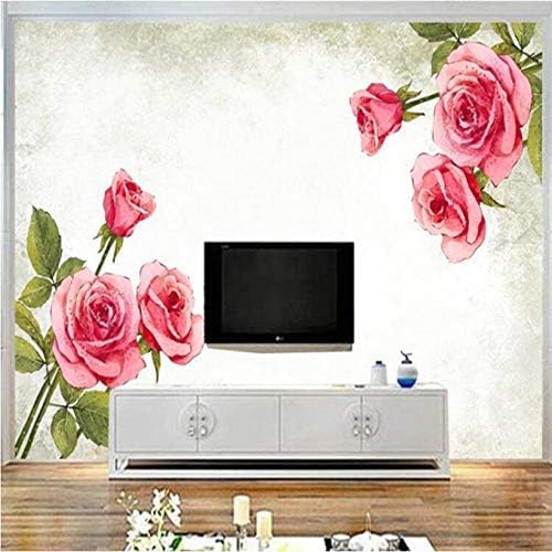 XLMING Kubische Rose Rosa Blume 3D Tapeten Home Esszimmer Sofa Schlafzimmer Wohnzimmer TV Hintergrund-350cm×256cm