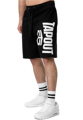 Tapout Herren Active Basic Shorts, Black/White, XL