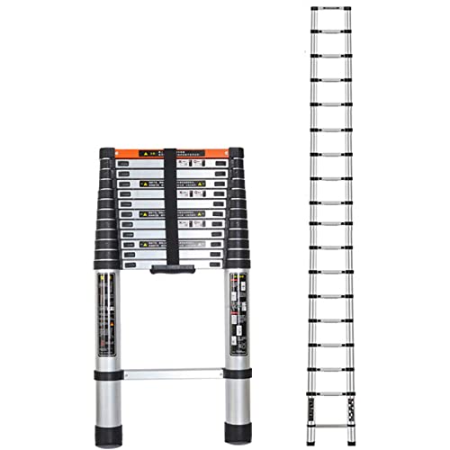 Teleskopleiter Teleskopleitern Mehrzweck-Ausziehleiter Teleskopleiter Teleskopleiter 16,4 Fuß 17 Fuß 17,7 Fuß 18,4 Fuß 20 Fuß, Aluminium-Teleskop-Ausziehleitern für Dächer, Wohnmobile, Dachböden, Ho