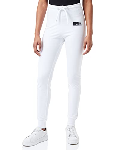 Love Moschino Womens Slim fit Joggers Pants, Optical White, 48