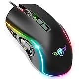 Spirit Of Gamer x Elite M30 | kabelgebundene Gaming-Maus für PC | 10 programmierbare Tasten | Optischer Sensor 12800 DPI | 13 RGB-Hintergrundbeleuchtung | Ergonomische Gaming-Maus | Fingerschlitze