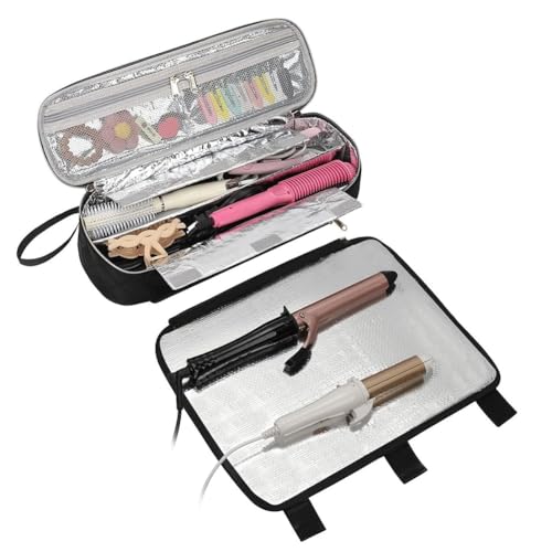 Pluuttiem Reisetasche für Haar-Tools, Organizer für Haar-Styling-Tools, Aufbewahrungstasche für Glätteisen, Haarglätter, Lockenstab-Zubehör