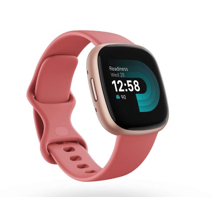fitbit Versa 4, Pink Sand / Copper Rose + Infinity Band White Small
