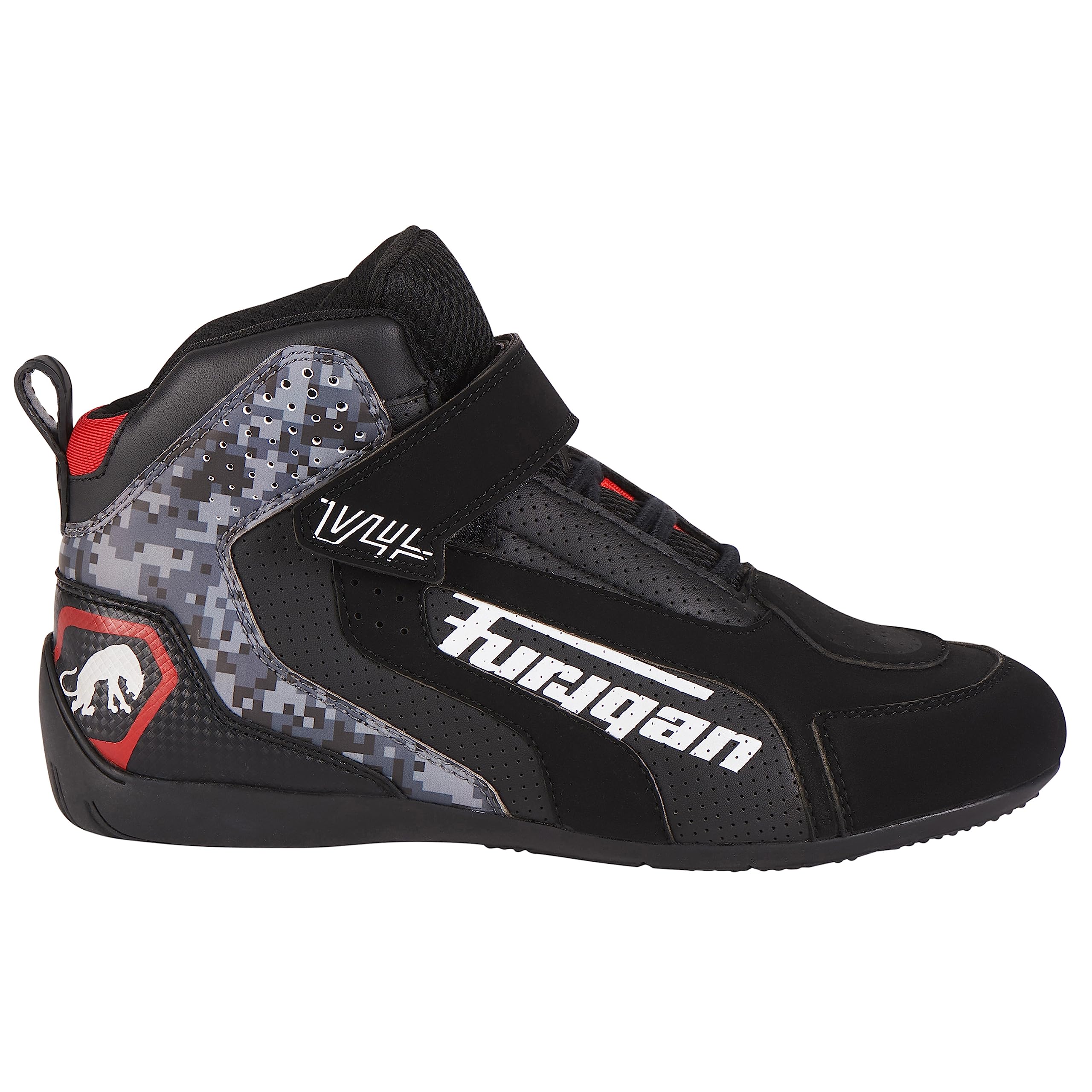 Furygan V4 Easy D3O Vented Herren Motorradschuhe, Atmungsaktiv, verstärkter Malleolus-Schutz, maximale Sicherheit-Komfort und Luftzirkulation, Black Grey, 46 EU