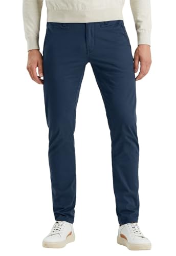 PME Legend Herren Chinohose Twin WASP Chino - Regular Fit - Blau Beige Grün, Größe:40W / 32L, Farbe:Blue 5281