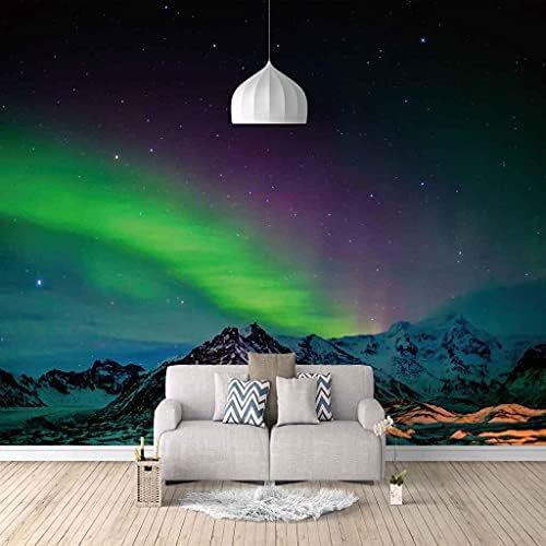 Grüne Nordlichter 3D Tapeten Wanddekoration Fototapete Sofas Wohnzimmer Wandbild Schlafzimmer-350cm×256cm