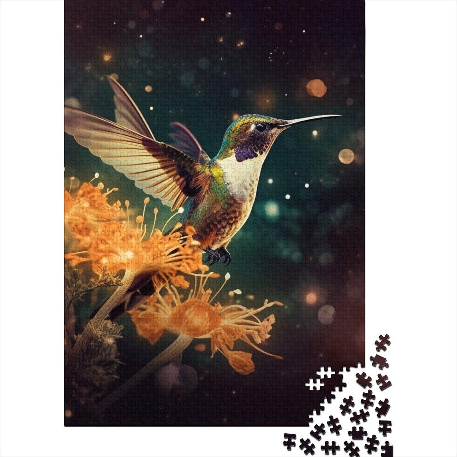 Holzpuzzle mit Tierkolibri für Erwachsene und Teenager, 500 Teile für Erwachsene, schwierige Puzzles, Holzpuzzles für Erwachsene und Teenager (Größe 20,47 x 14,96 Zoll)